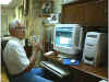 Cleo on his computer